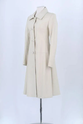 Manteau Jitrois Ecru en Cuir