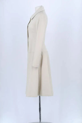 Manteau Jitrois Ecru en Cuir