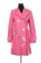 Manteau Kenzo Rose en Synthétique, taille M - Seconde Main