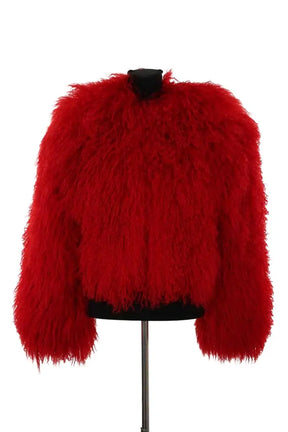 Manteau Leo Season Shearling coat Rouge en Cuir, taille S - Seconde Main