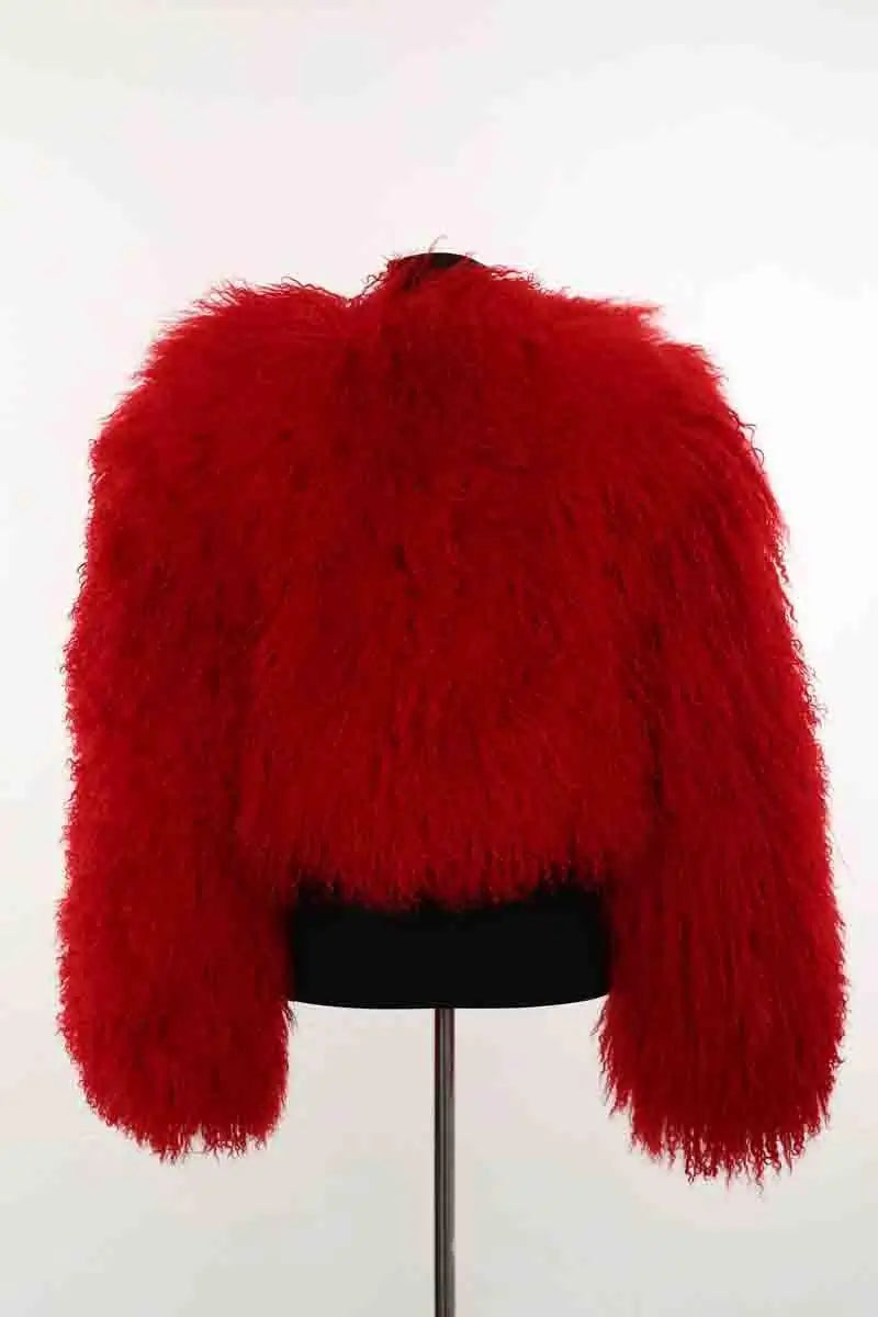 Manteau Leo Season Shearling coat Rouge en Cuir
