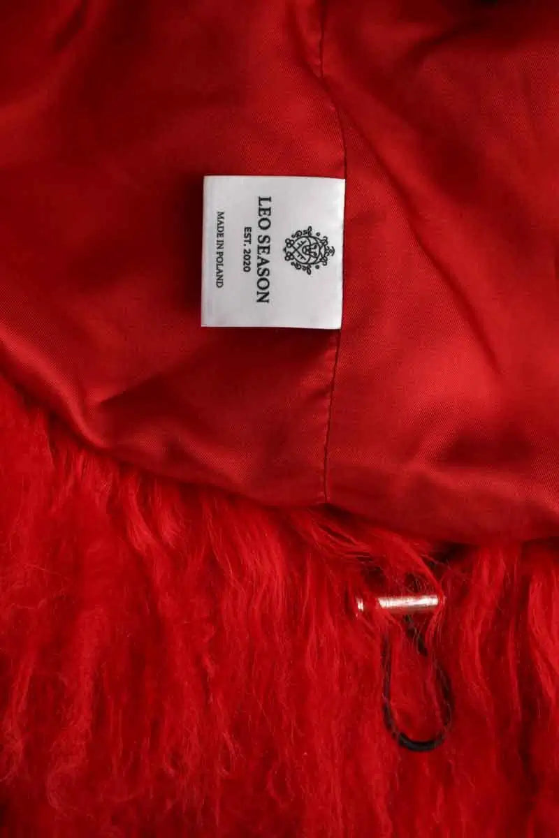 Manteau Leo Season Shearling coat Rouge en Cuir
