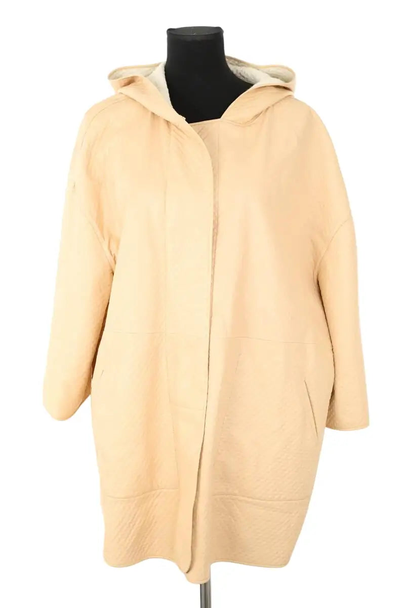 Manteau Maison Ullens Beige en Cuir, taille M - Seconde Main