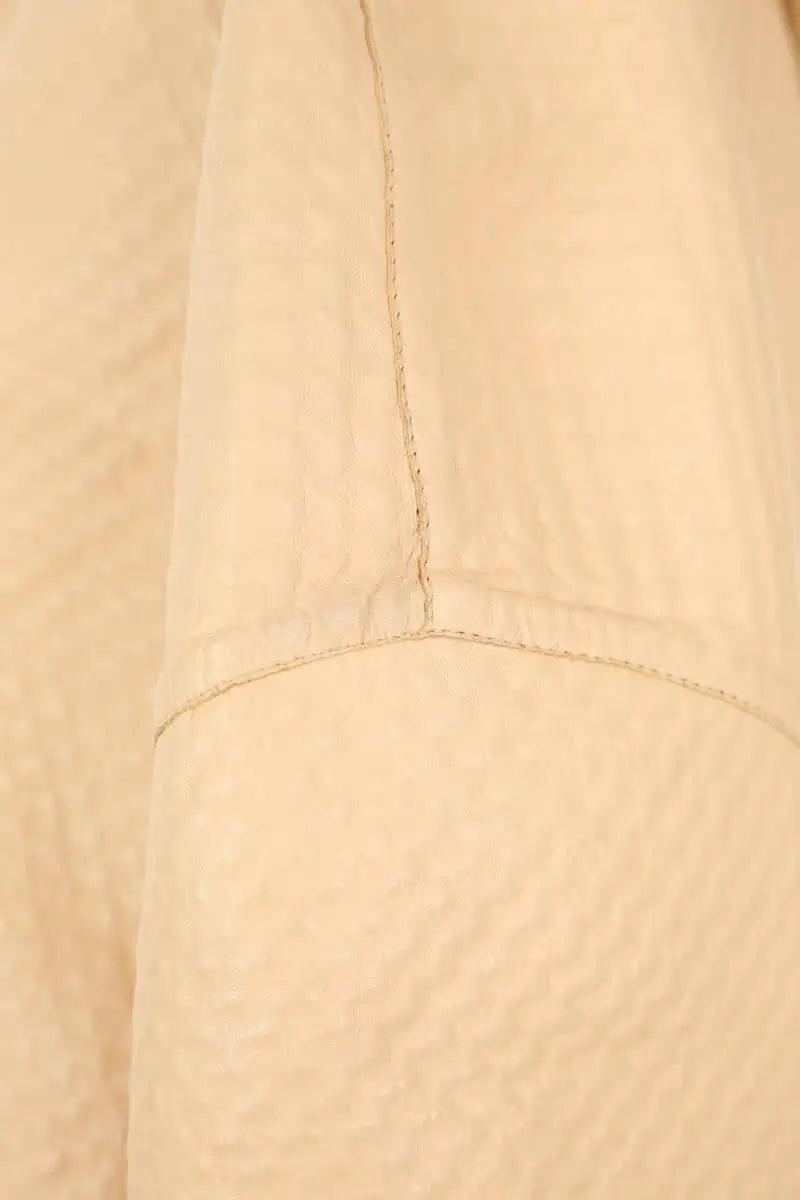 Manteau Maison Ullens Beige en Cuir