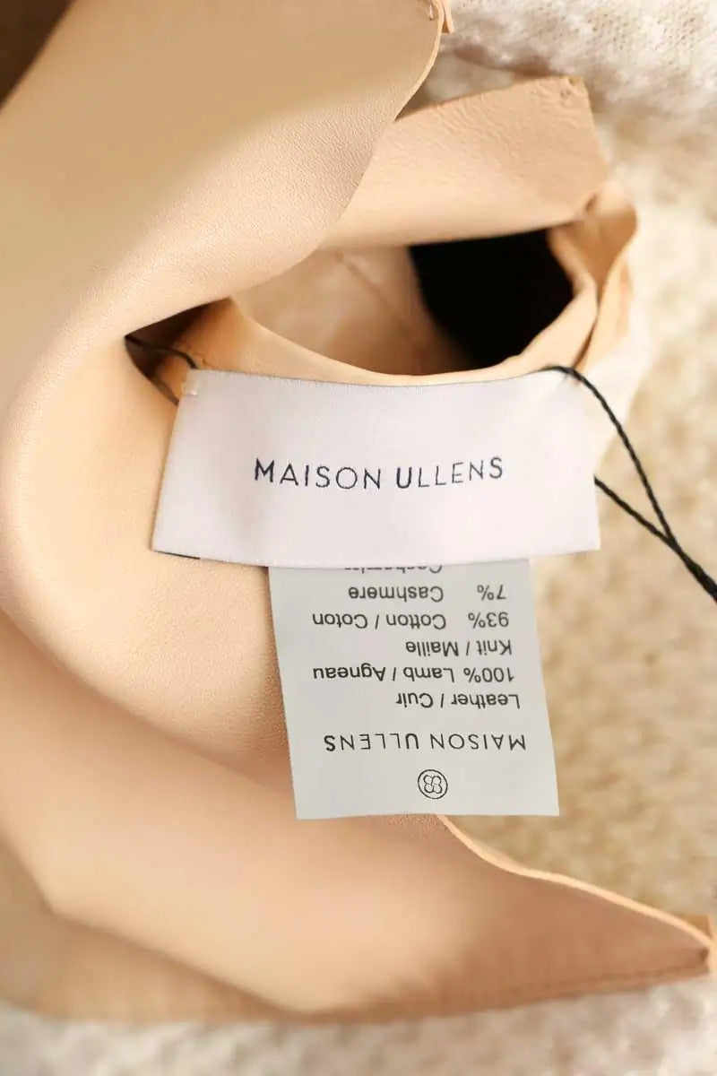 Manteau Maison Ullens Beige en Cuir