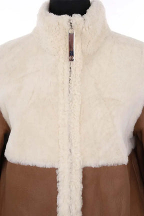 Manteau Maison Ullens Ecru en Cuir