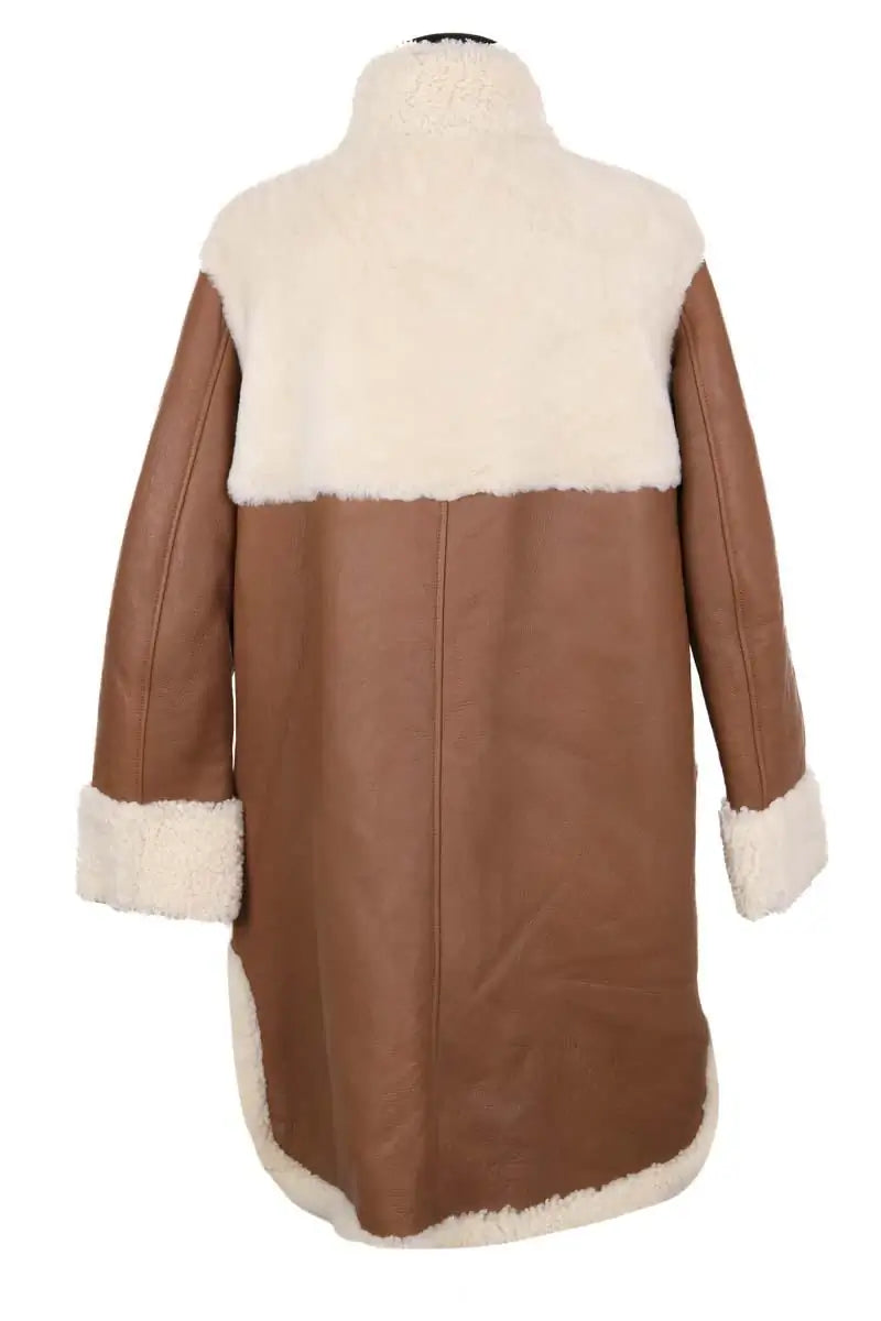 Manteau Maison Ullens Ecru en Cuir