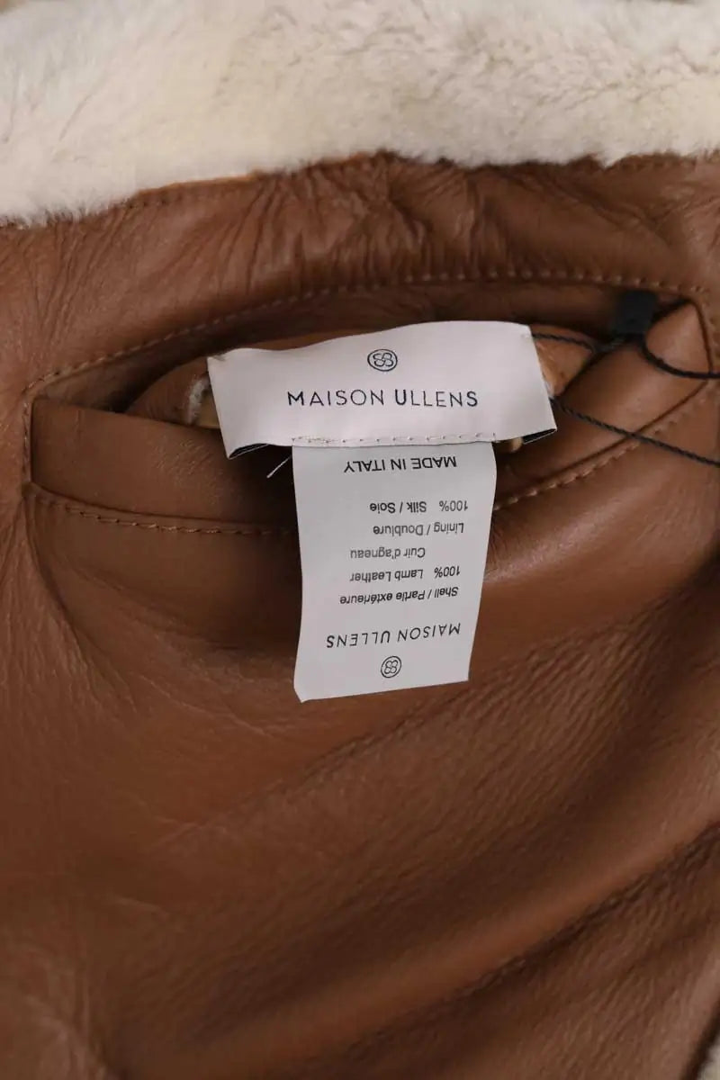 Manteau Maison Ullens Ecru en Cuir