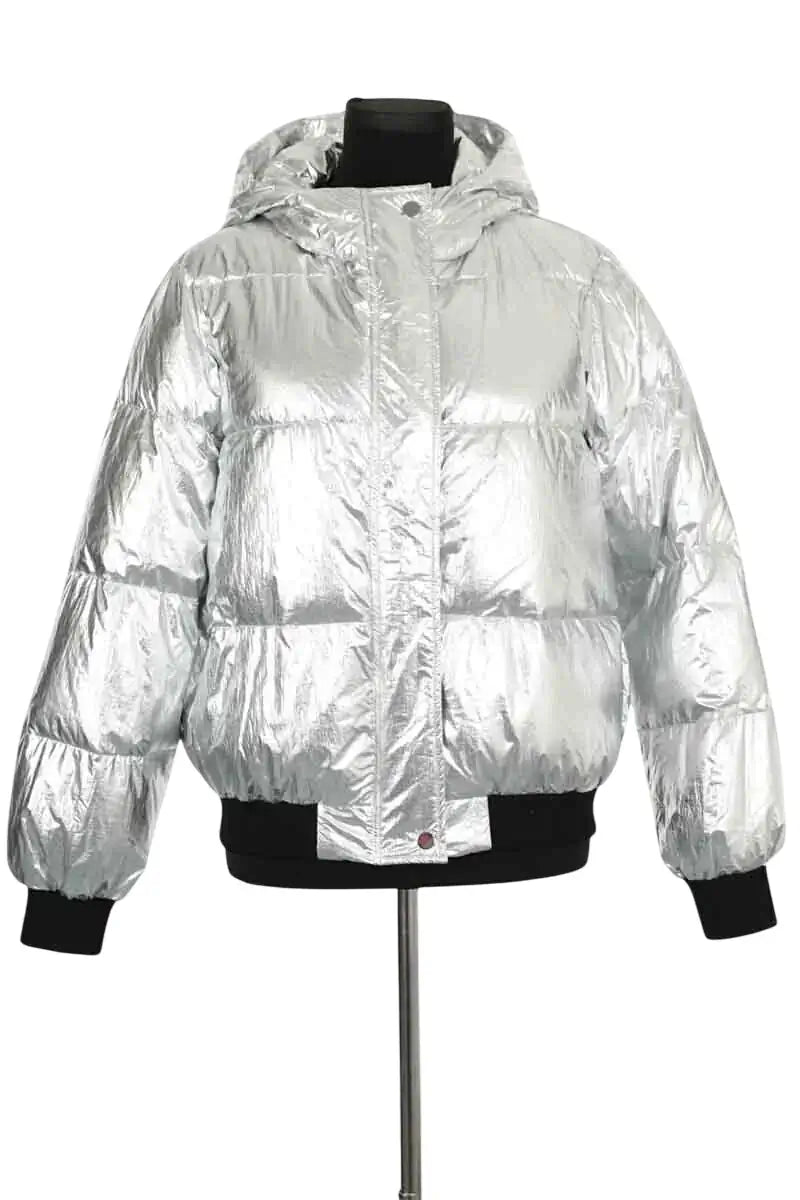 Manteau Maje Argent en Synthétique, taille S - Seconde Main