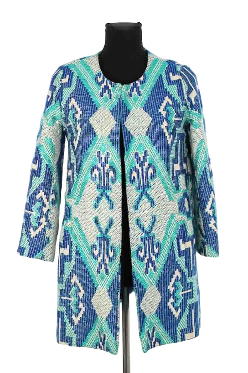 Manteau Maje Bleu en Coton, taille S - Seconde Main