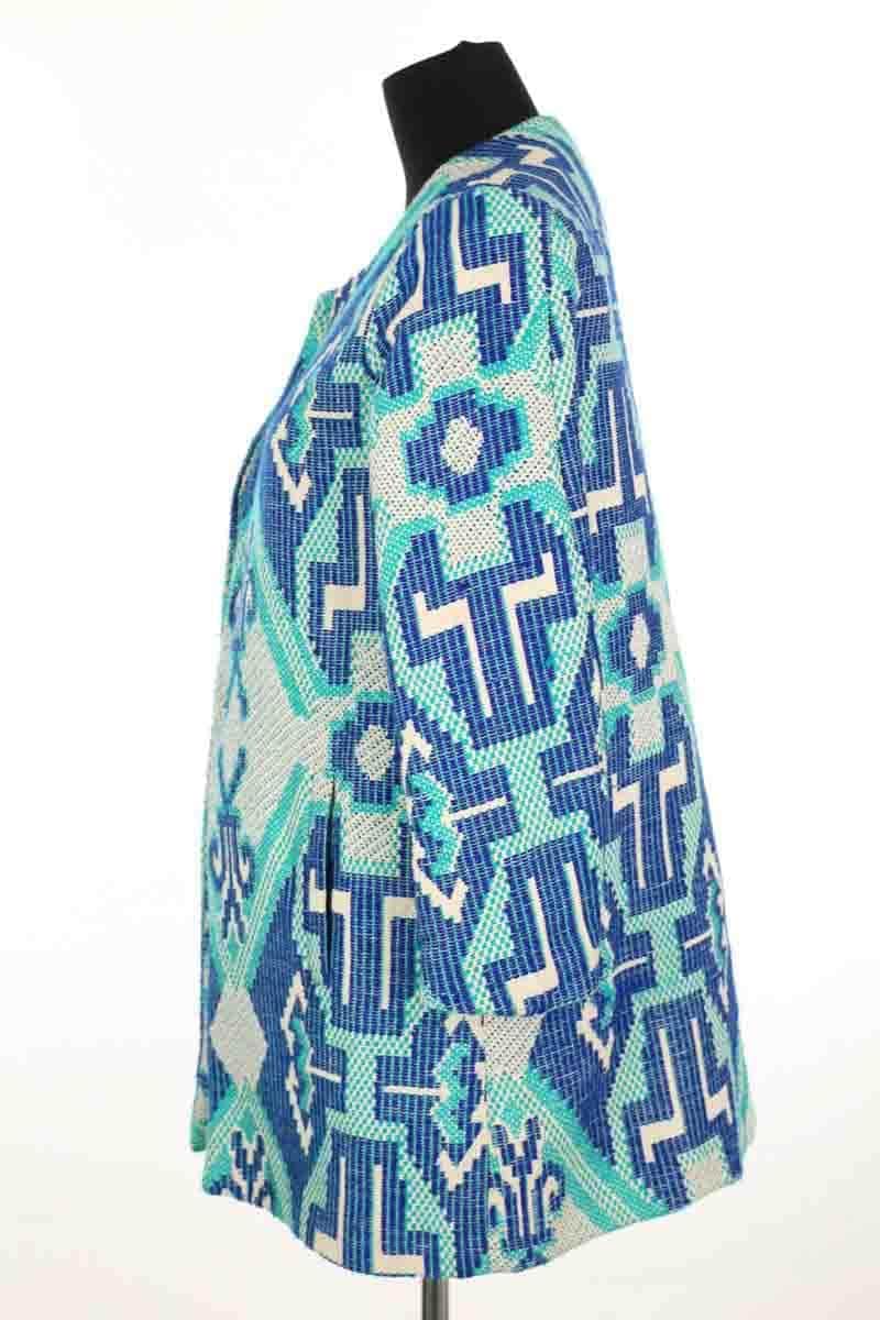 Manteau Maje Bleu en Coton