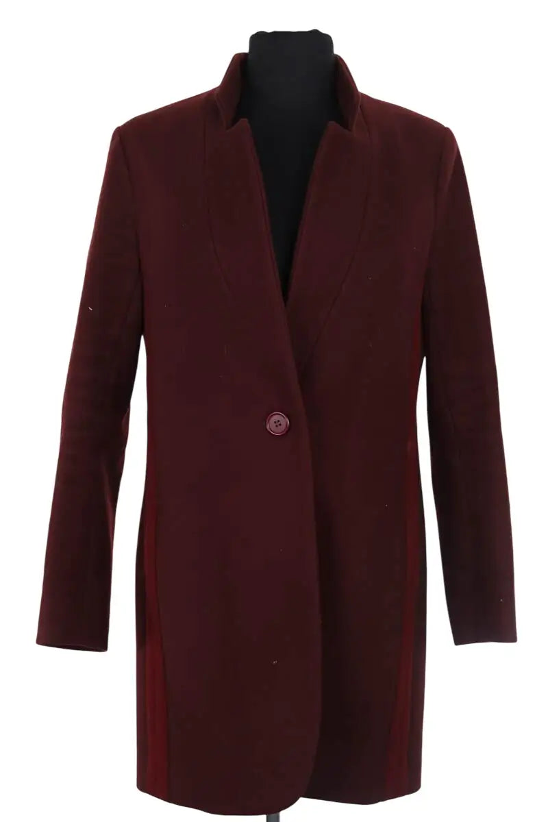 Manteau Maje Bordeaux en Laine, taille S - Seconde Main