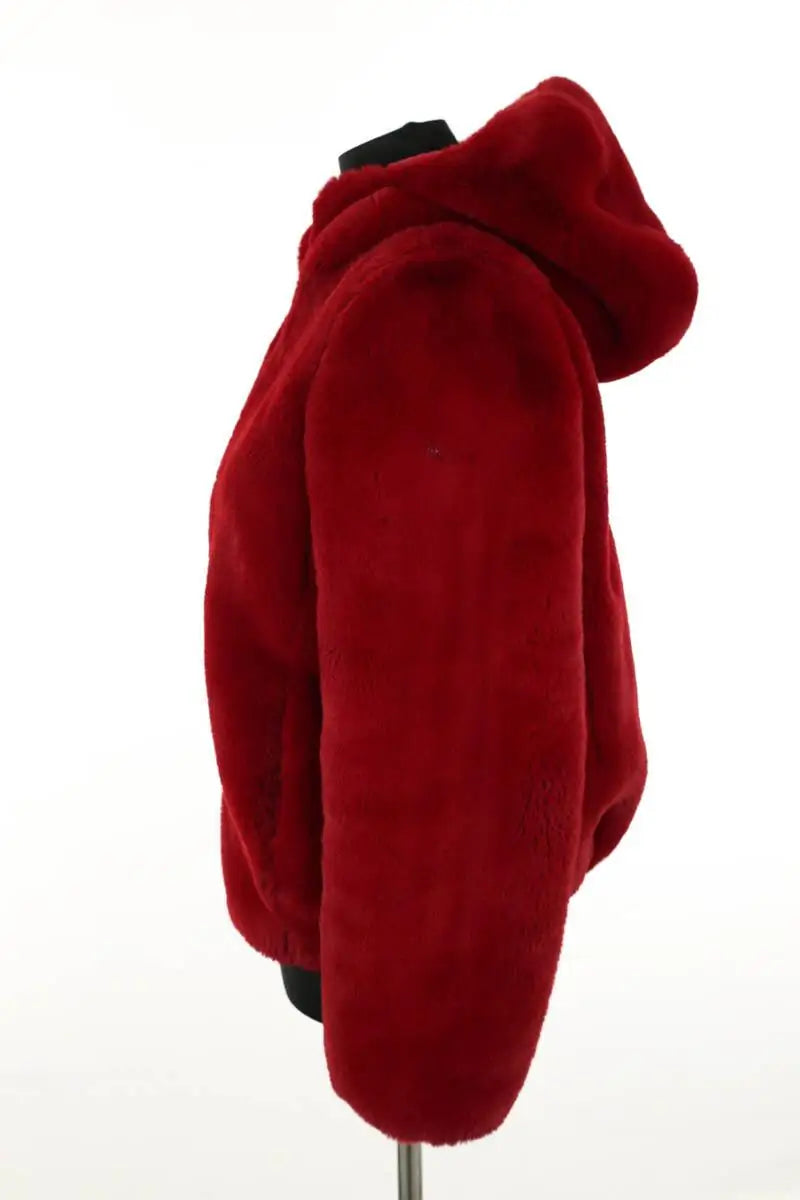 Manteau Maje Bordeaux en Polyester