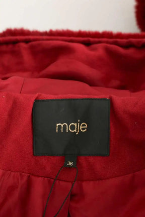 Manteau Maje Bordeaux en Polyester