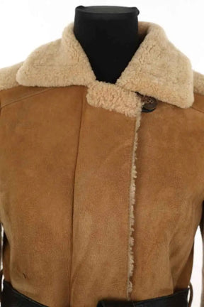 Manteau Maje Camel en Daim