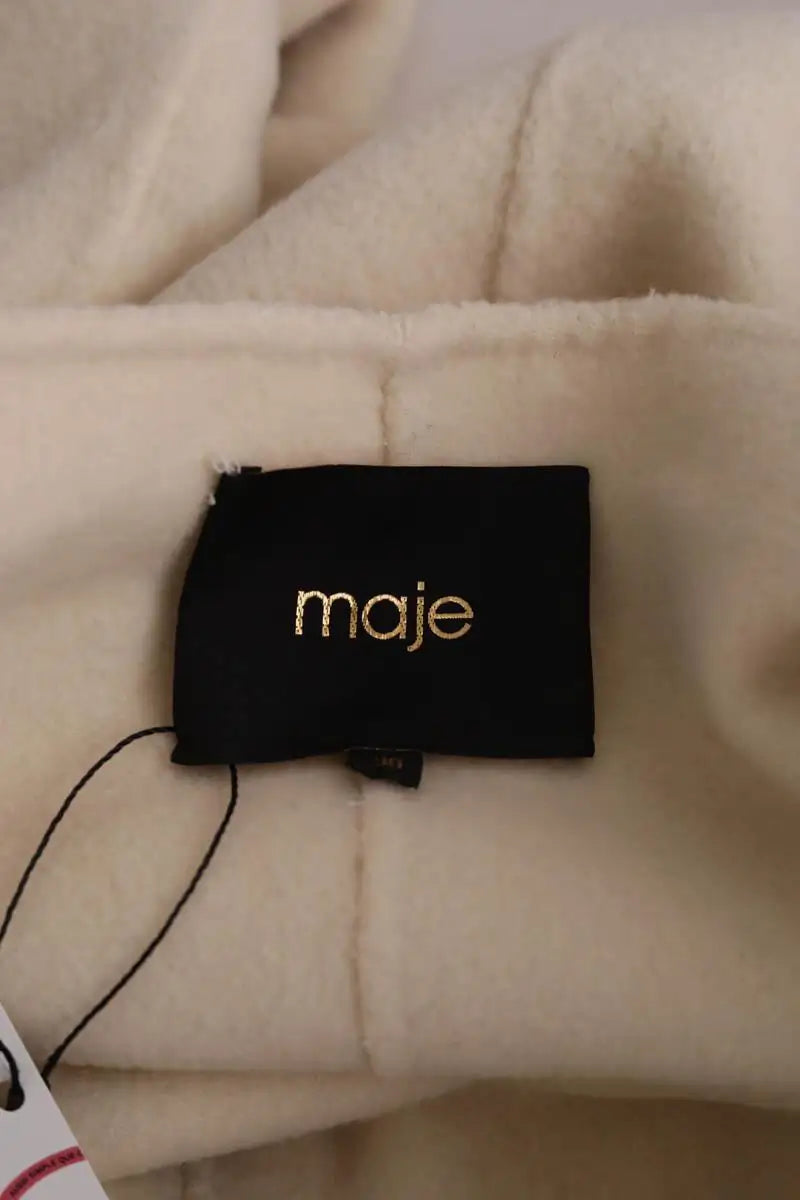 Manteau Maje Ecru en Laine