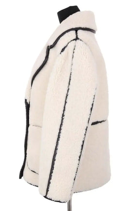 Manteau Maje Ecru en Synthétique