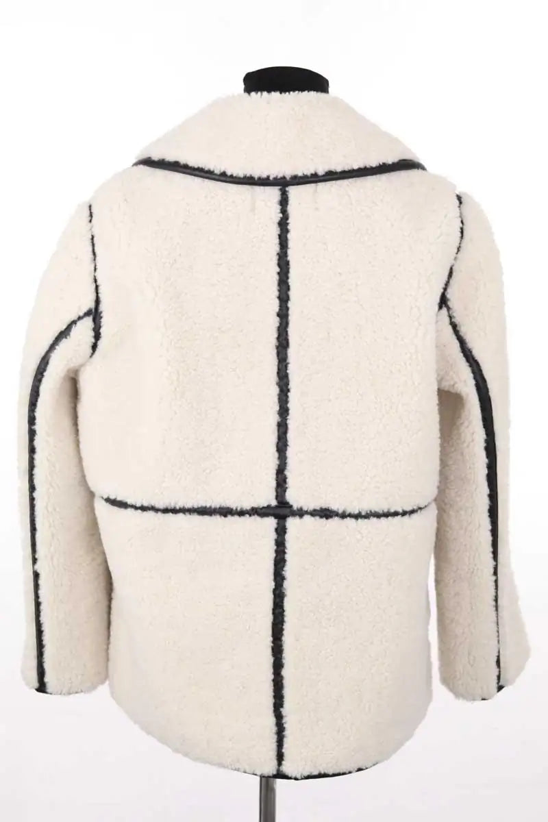 Manteau Maje Ecru en Synthétique