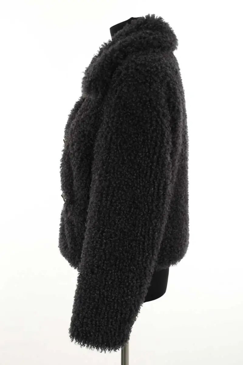 Manteau Maje Gris en Fausse fourrure
