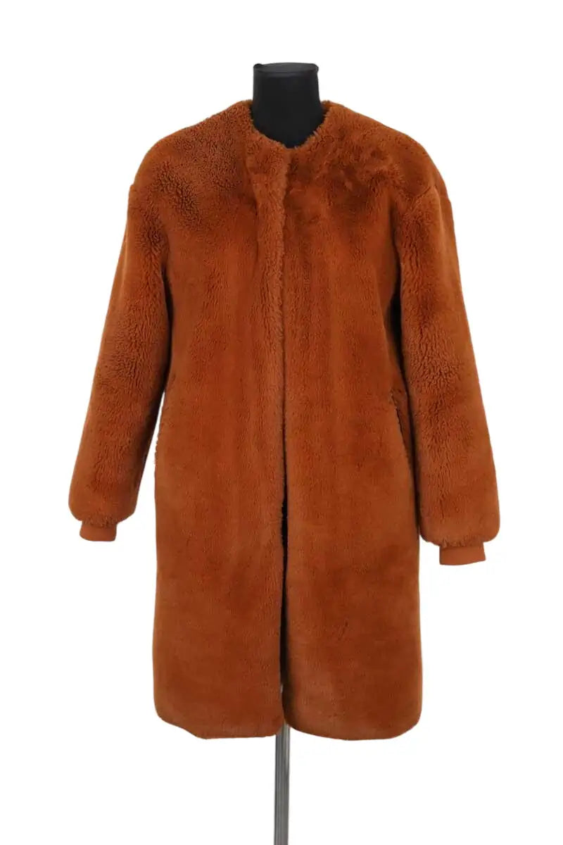 Manteau Maje Marron en Synthétique, taille S - Seconde Main