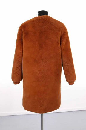 Manteau Maje Marron en Synthétique