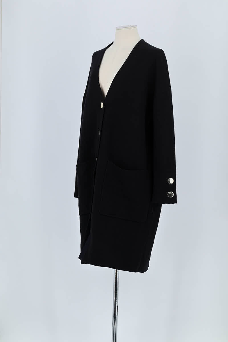 Manteau Maje Noir en Coton