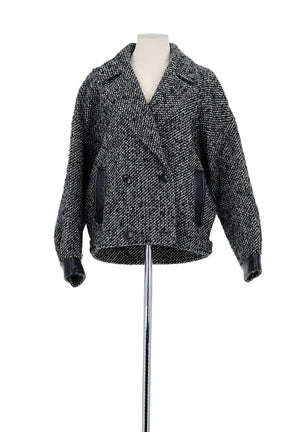 Manteau Maje Noir en Laine, taille M - Seconde Main