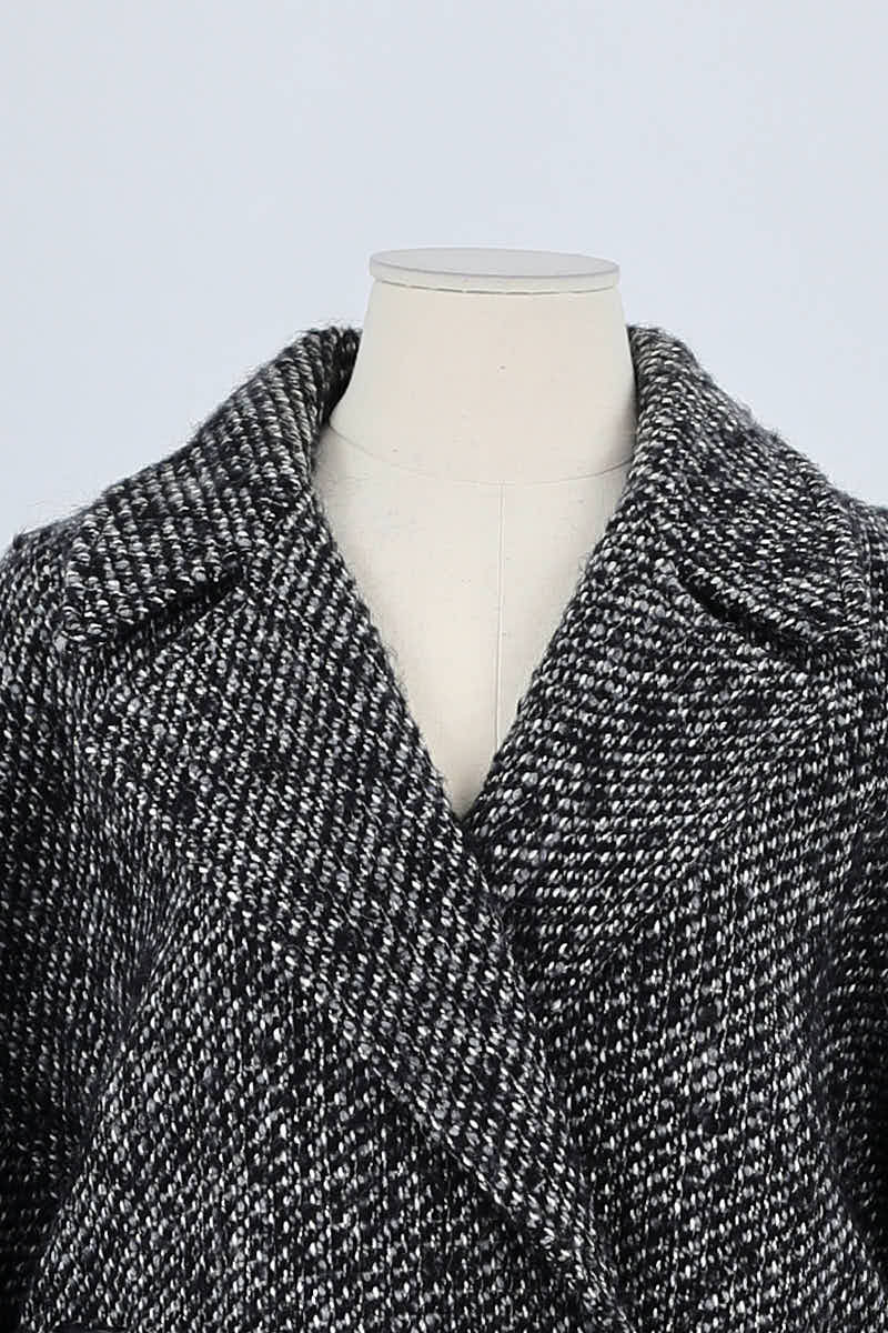 Manteau Maje Noir en Laine