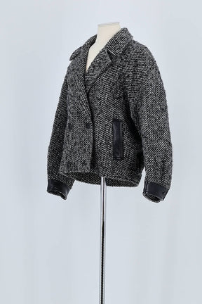 Manteau Maje Noir en Laine