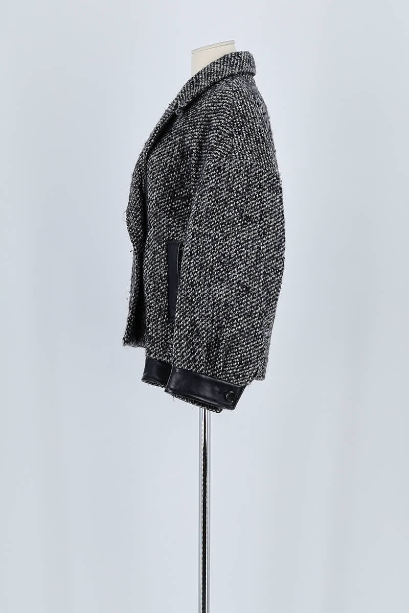 Manteau Maje Noir en Laine