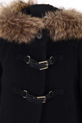 Manteau Maje Noir en Laine