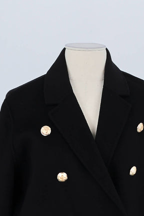 Manteau Maje Noir en Laine