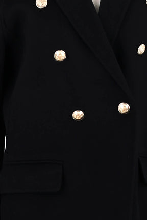 Manteau Maje Noir en Laine