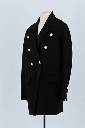 Manteau Maje Noir en Laine