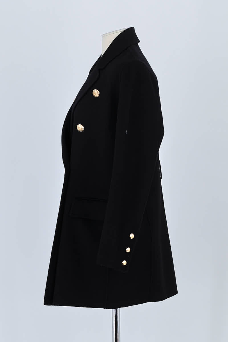 Manteau Maje Noir en Laine