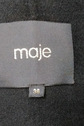 Manteau Maje Noir en Laine