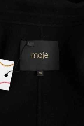 Manteau Maje Noir en Laine