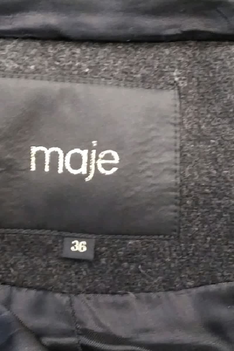 Manteau Maje Noir en Laine