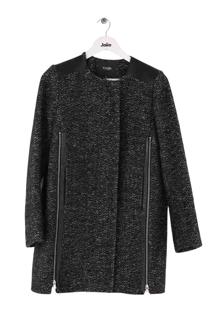 Manteau Maje Noir en Laine, taille S - Seconde Main