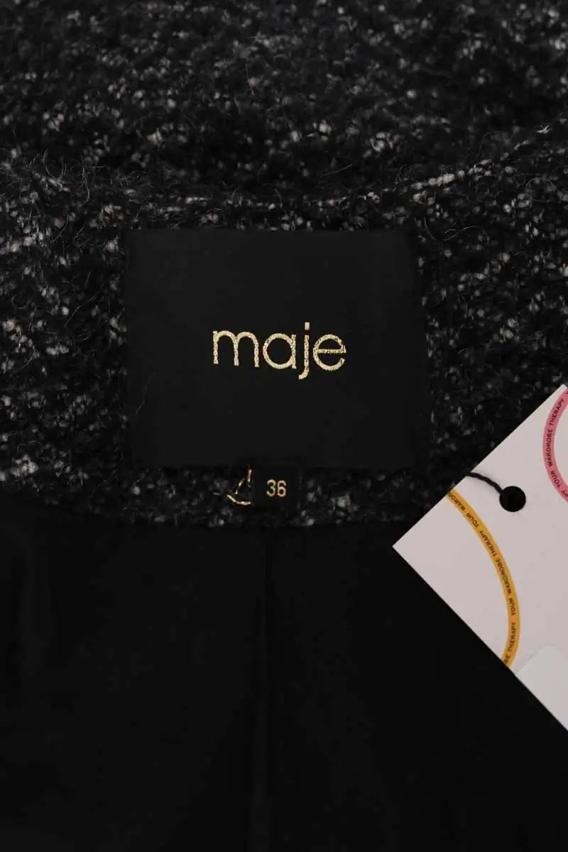 Manteau Maje Noir en Laine