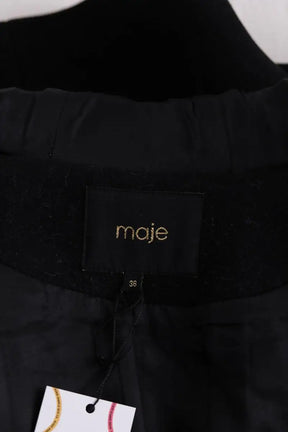Manteau Maje Noir en Laine