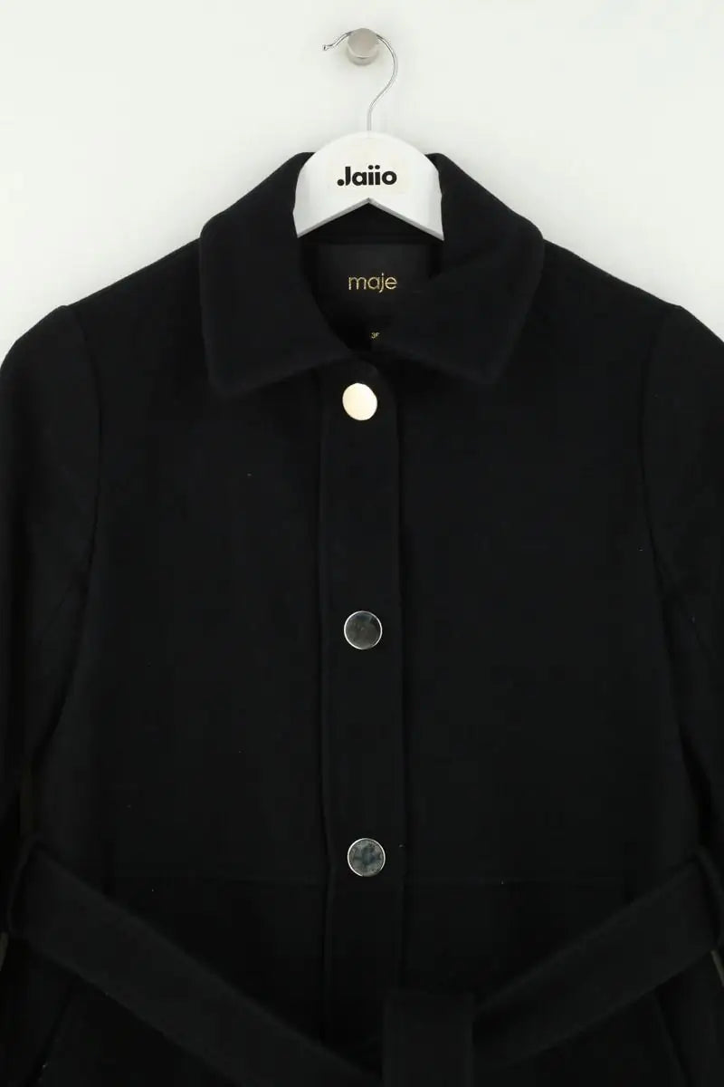 Manteau Maje Noir en Synthétique