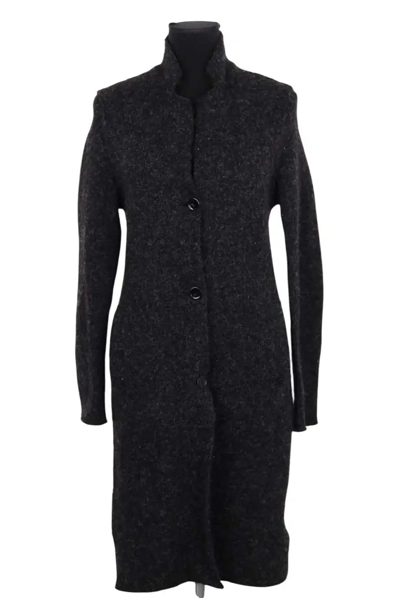 Manteau Majestic Filatures Anthracite en Laine, taille M - Seconde Main