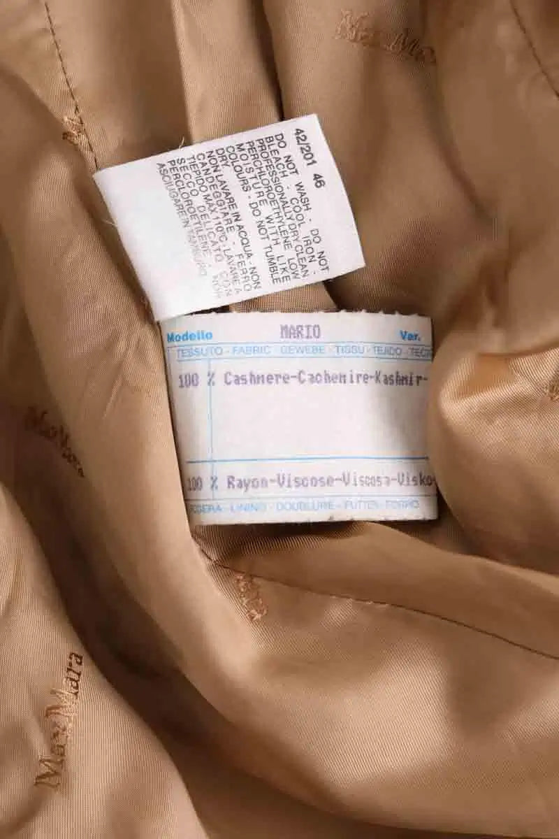 Manteau Max Mara Camel en Cachemire