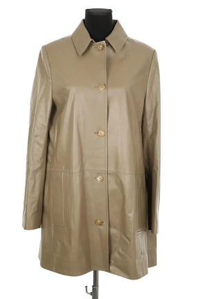 Manteau Nina Ricci Kaki en Cuir, taille L - Seconde Main