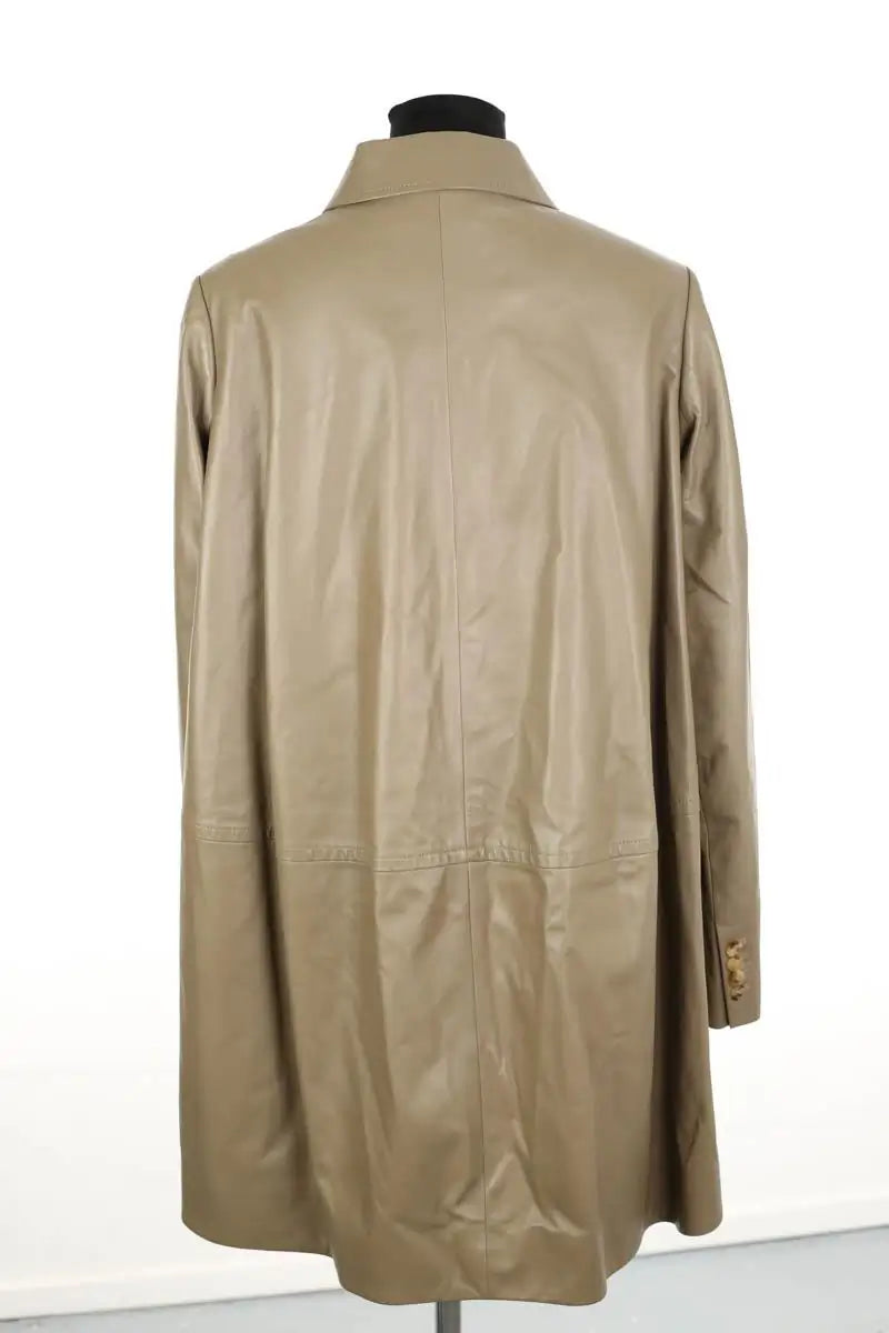 Manteau Nina Ricci Kaki en Cuir