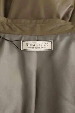 Manteau Nina Ricci Kaki en Cuir