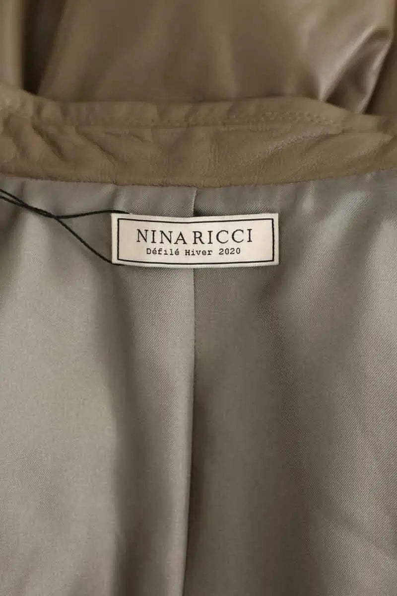 Manteau Nina Ricci Kaki en Cuir