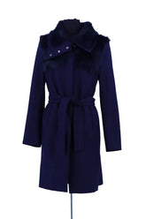 Manteau Pinko Bleu en Laine, taille XL - Seconde Main