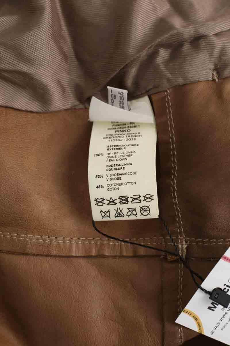 Manteau Pinko Marron en Daim
